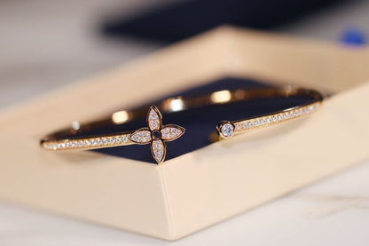[⭐Miroze]IDYLLE GOLD OPEN BRACELET DIAMOND PAVED