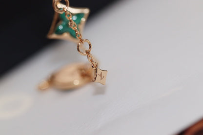 [⭐Miroze]STAR AND SUN 4 MOTIF PINK GOLD MALACHITE BRACELET
