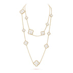 ⭐Miroze CLOVER 16 MOTIF WHITE MOP GOLD NECKLACE