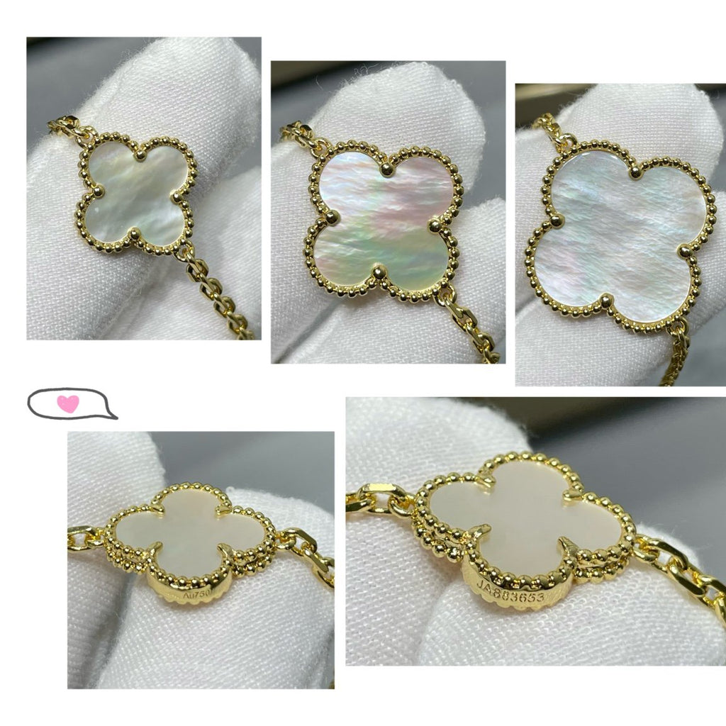⭐Miroze CLOVER 16 MOTIF WHITE MOP GOLD NECKLACE