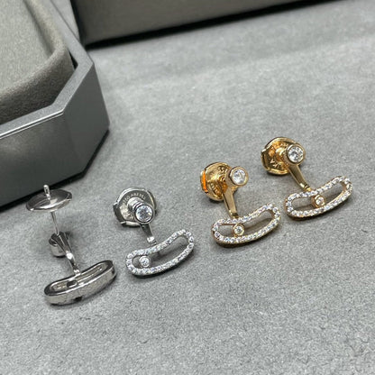 [⭐Miroze]MOVE UNO ピンクゴールド ダイヤモンド イヤリング