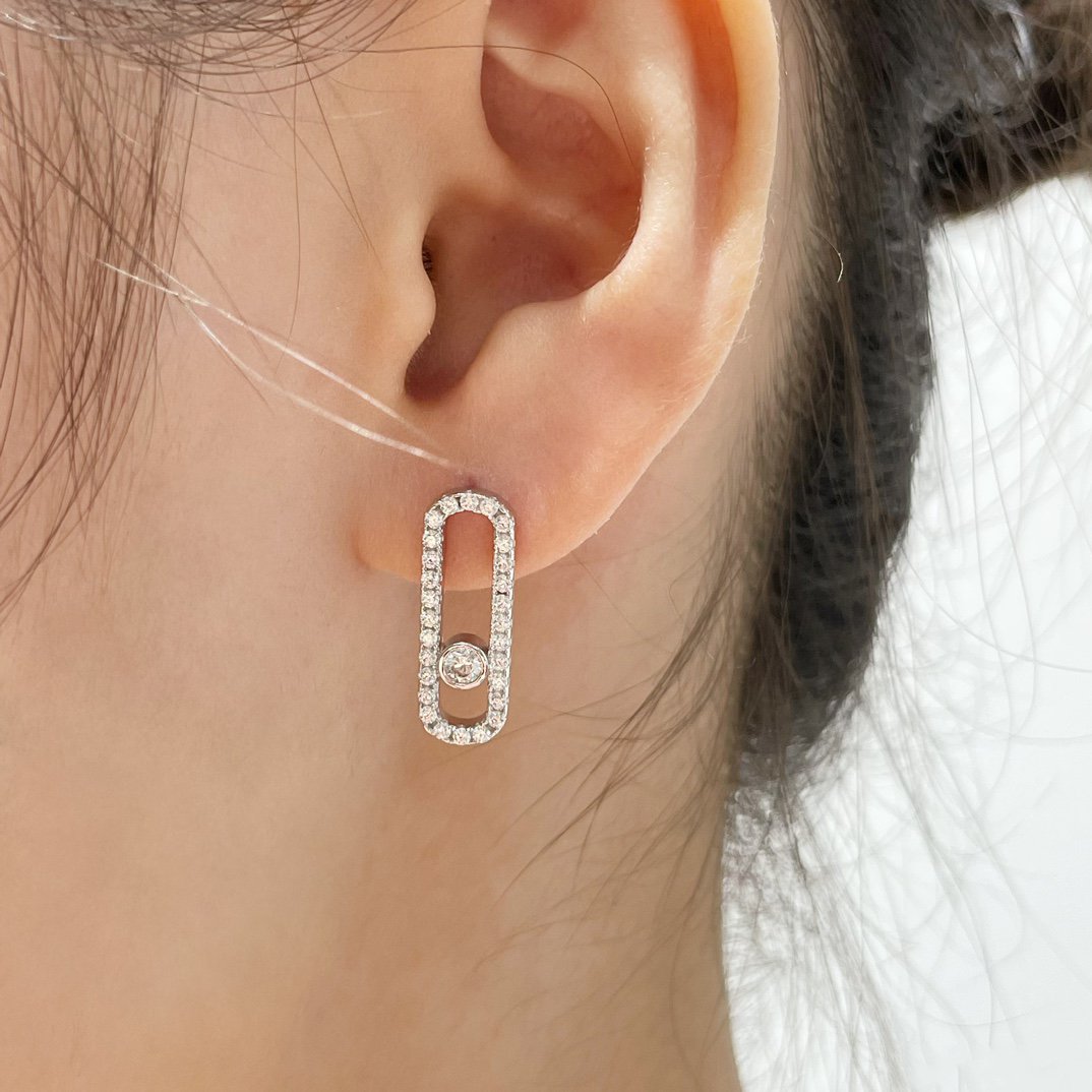 [[⭐Miroze] ] MOVE UNO STUD DIAMOND PAVED EARRINGS