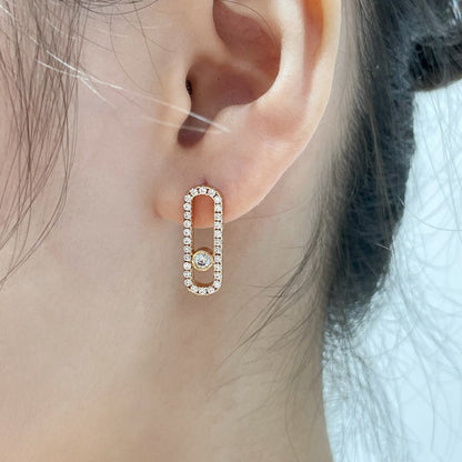 [[⭐Miroze] ] MOVE UNO STUD DIAMOND PAVED EARRINGS