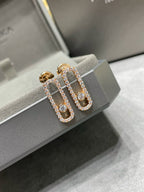 [⭐Miroze]MOVE UNO STUD DIAMOND PAVED EARRINGS