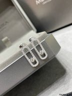 [⭐Miroze]MOVE UNO STUD DIAMOND PAVED EARRINGS
