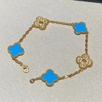 [⭐Miroze ]New CLOVER 5 MOTIF BLUE AGATE BRACELET COLLECTION