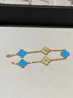 [⭐Miroze ]New CLOVER 5 MOTIF BLUE AGATE BRACELET COLLECTION