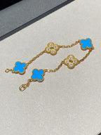 [⭐Miroze ]New CLOVER 5 MOTIF BLUE AGATE BRACELET COLLECTION