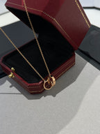 ⭐Miroze LOVE NECKLACE DOUBLE RING PINK GOLD
