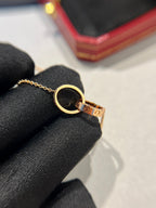 ⭐Miroze LOVE NECKLACE DOUBLE RING PINK GOLD