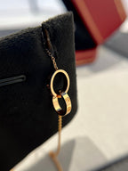 ⭐Miroze LOVE NECKLACE DOUBLE RING PINK GOLD