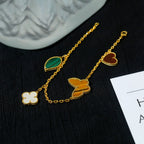 ⭐Miroze LUCKY SPRING 5 MOTIF GOLD BRACELET