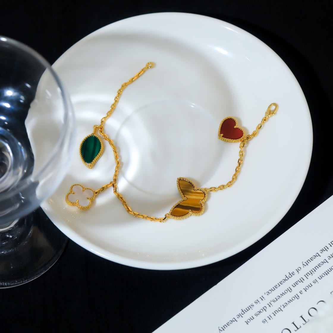 ⭐Miroze LUCKY SPRING 5 MOTIF GOLD BRACELET