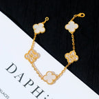 [⭐Miroze ]New CLOVER WHITE PEARL MOP 5 MOTIF BRACELET COLLECTION
