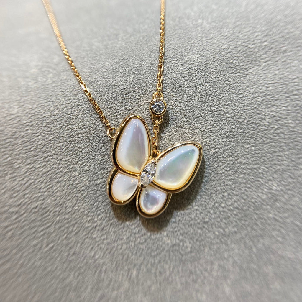 ⭐Miroze BUTTERFLY MOP DIAMOND NECKLACE