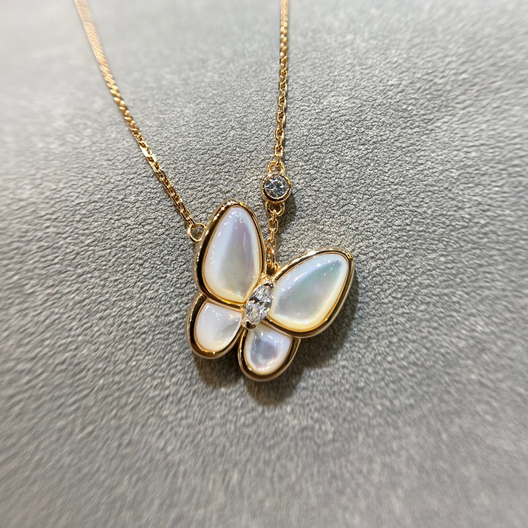 ⭐Miroze BUTTERFLY MOP DIAMOND NECKLACE