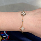 ⭐Miroze STAR AND SUN 4 MOTIF WHITE MOP PINK GOLD BRACELET
