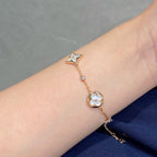 ⭐Miroze STAR AND SUN 4 MOTIF WHITE MOP PINK GOLD BRACELET