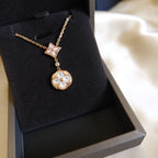⭐Miroze STAR AND SUN WHITE MOP 2 MOTIF PINK GOLD NECKLACE