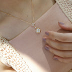 ⭐Miroze STAR AND SUN WHITE MOP 2 MOTIF PINK GOLD NECKLACE
