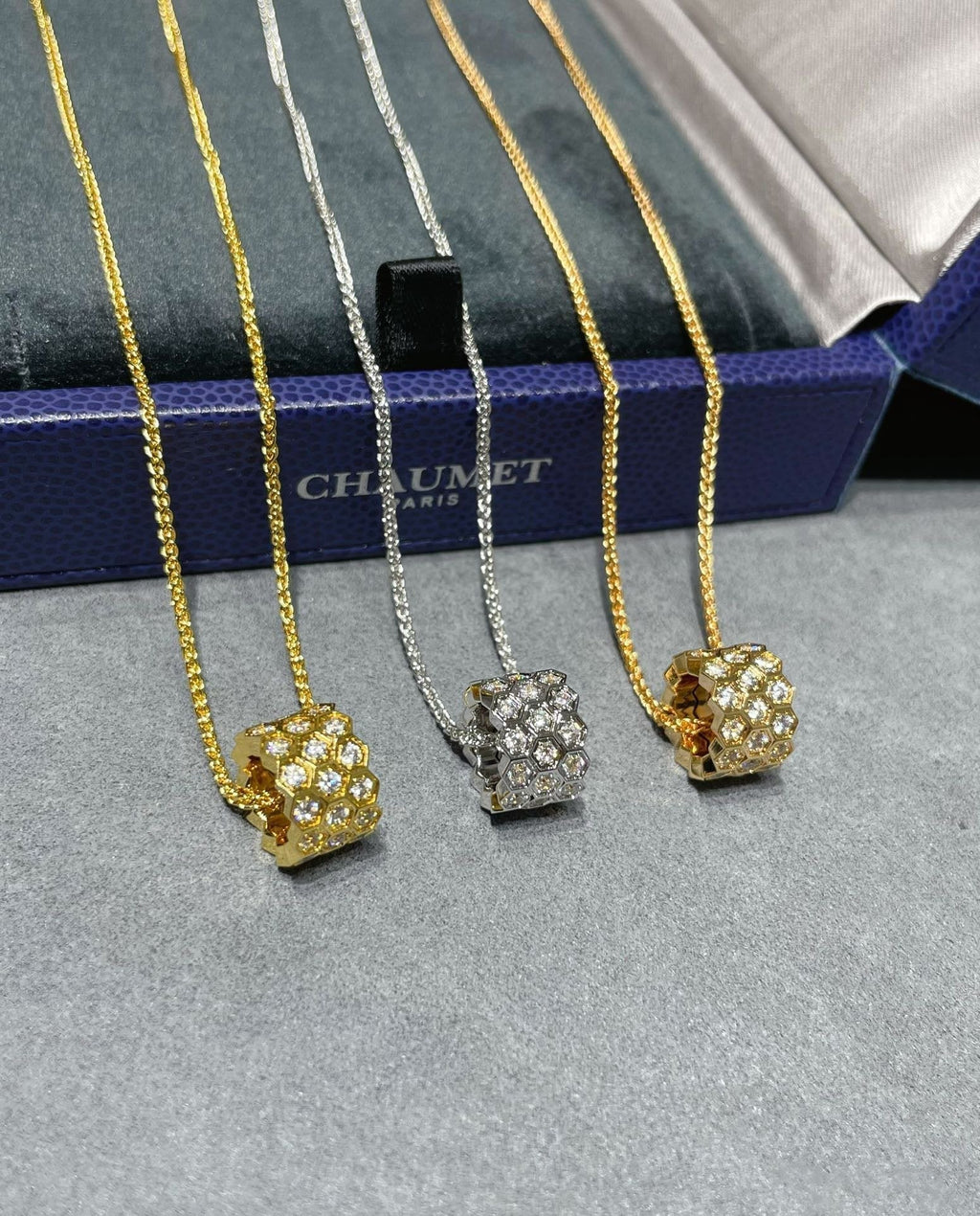 ⭐Miroze BEE LOVE DIAMOND PAVED 3 ROW NECKLACE