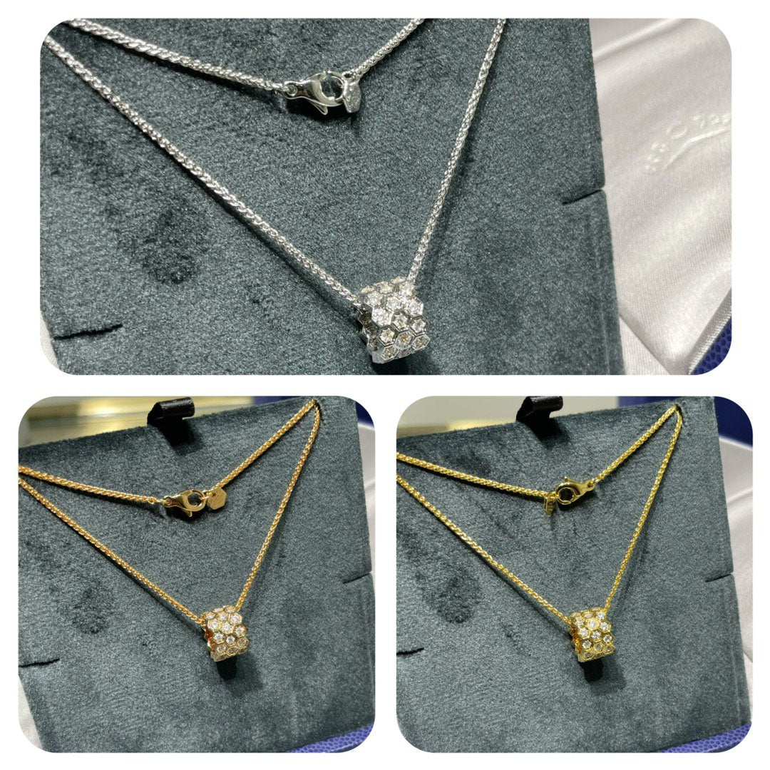 ⭐Miroze BEE LOVE DIAMOND PAVED 3 ROW NECKLACE