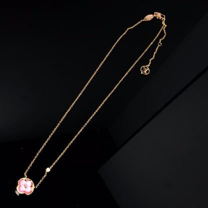 [⭐Miroze]COLOR BLOSSOM PINK MOP SUN GOLD NECKLACE