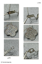 ⭐Miroze CLOVER 25MM LARGE PENDANT DIAMOND PAVED SILVER NECKLACE