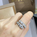 [⭐Veya]SERPENTI RING SILVER DIAMOND PAVED