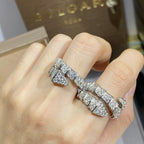 [⭐Veya]SERPENTI RING SILVER DIAMOND PAVED