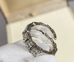 [⭐Veya]SERPENTI RING SILVER DIAMOND PAVED
