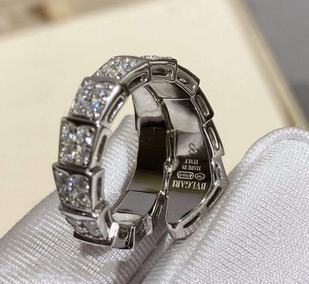 [⭐Veya]SERPENTI RING SILVER DIAMOND PAVED