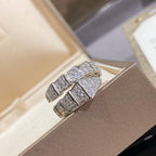 [⭐Veya]SERPENTI RING SILVER DIAMOND PAVED