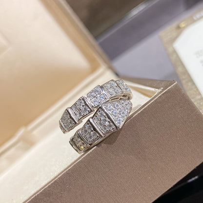 [⭐Miroze]SERPENTI RING SILVER DIAMOND PAVED