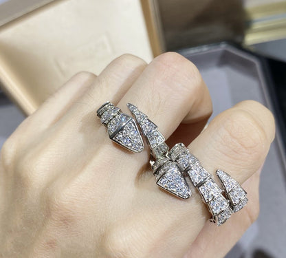 [⭐Miroze]SERPENTI LARGE RING SILVER DIAMOND PAVED