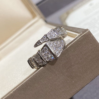 [⭐Miroze]SERPENTI LARGE RING SILVER DIAMOND PAVED