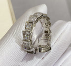 [⭐Veya]SERPENTI LARGE RING SILVER DIAMOND PAVED