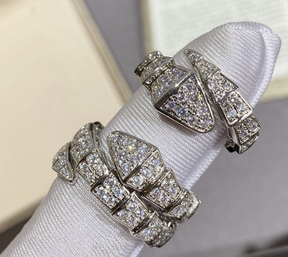 [⭐Miroze]SERPENTI LARGE RING SILVER DIAMOND PAVED