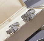 [⭐Veya]SERPENTI LARGE RING SILVER DIAMOND PAVED