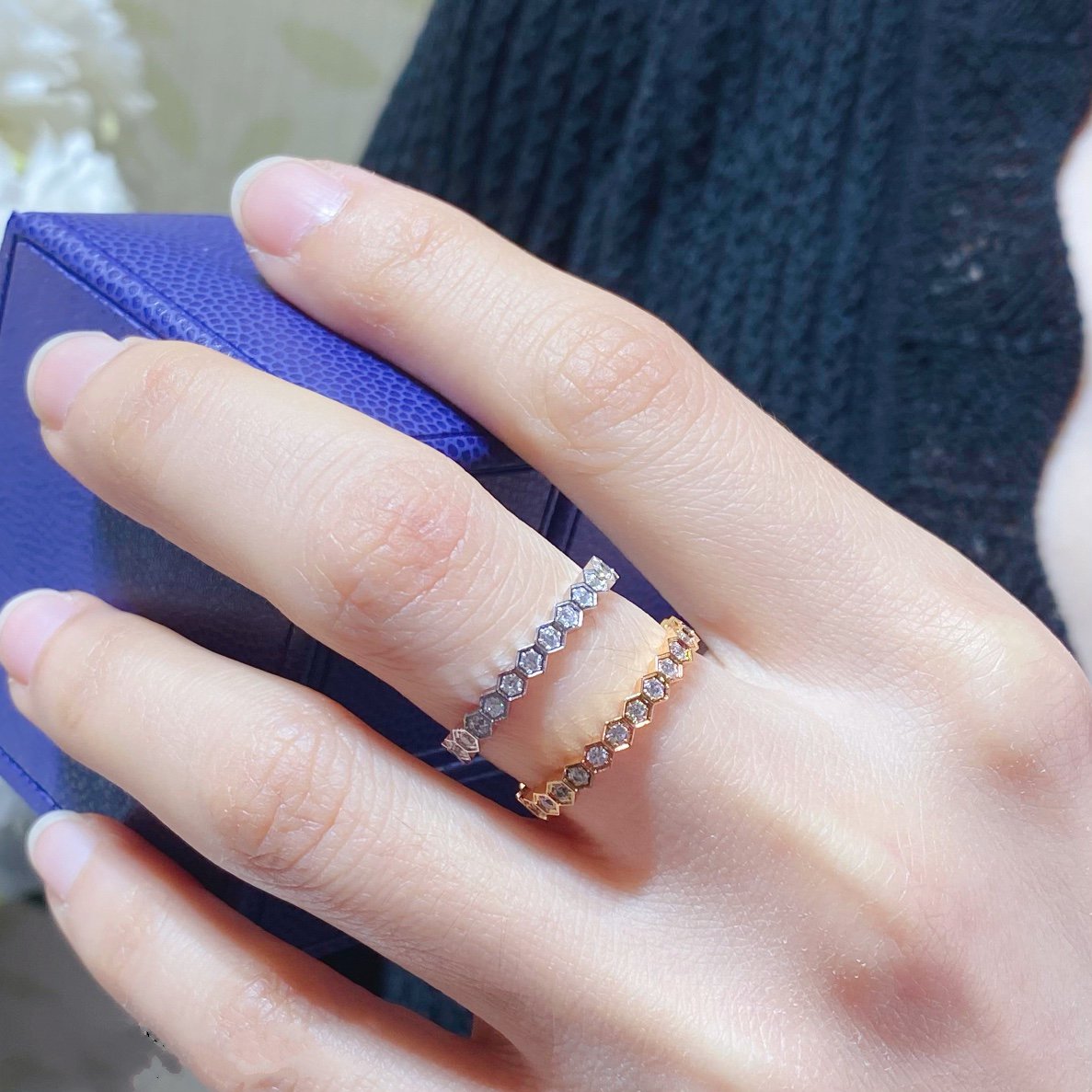 ⭐Miroze BEE LOVE DIAMOND PAVED SMALL RING