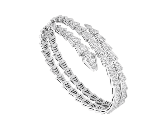 [⭐Miroze]SERPENTI BRACELET SILVER DIAMOND DOUBLE ROW