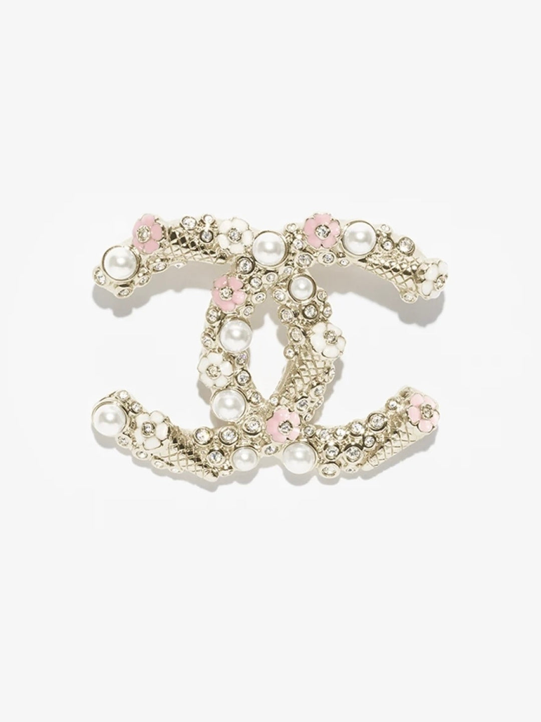 [⭐Miroze]26C Pink-White Enamel Ice Cream Cone Double C Brooch