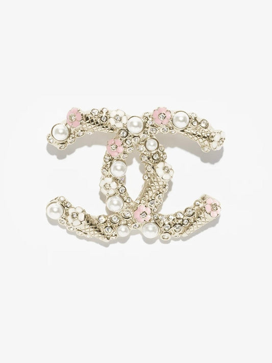 [⭐Miroze]26C Pink-White Enamel Ice Cream Cone Double C Brooch