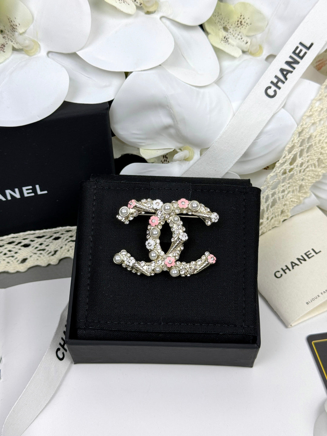 [⭐Miroze]26C Pink-White Enamel Ice Cream Cone Double C Brooch