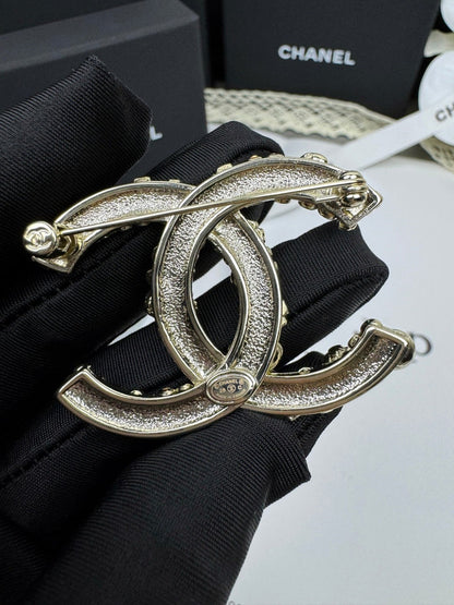 [⭐Miroze]26C Pink-White Enamel Ice Cream Cone Double C Brooch