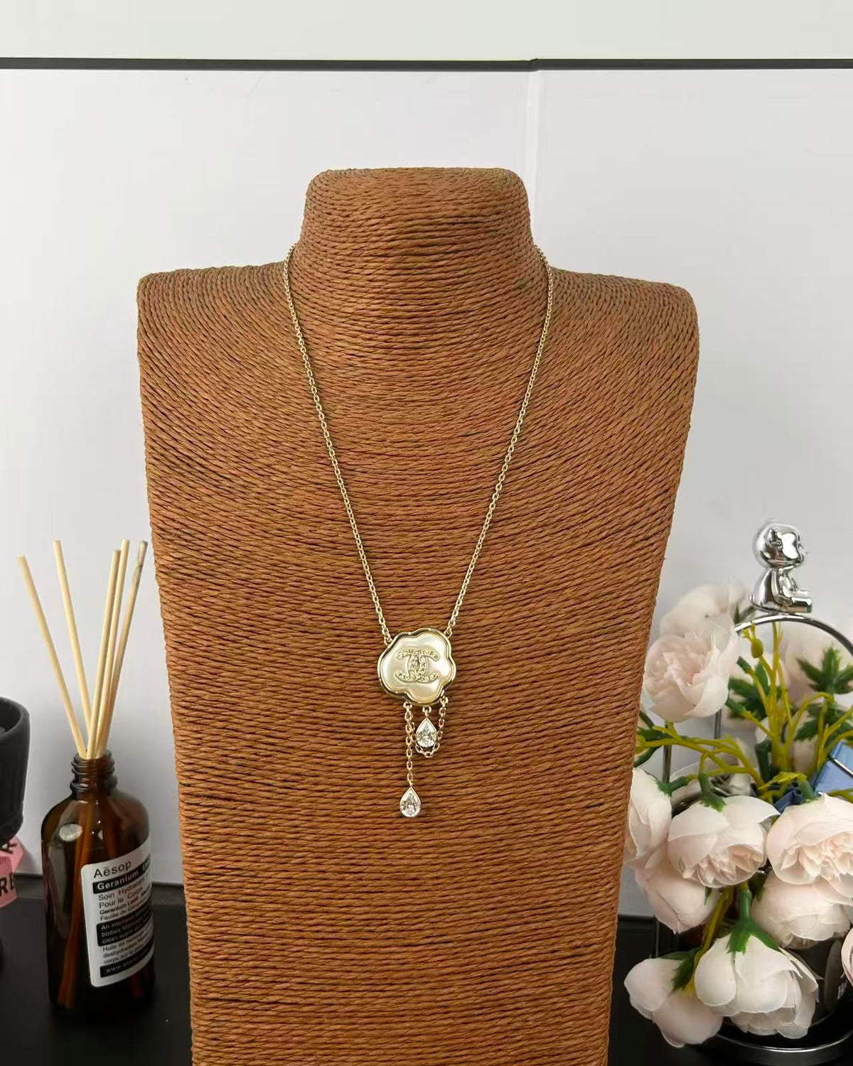 [⭐Miroze]Cloud Pearl Mother-of-Pearl Diamond Chain Pendant Necklace