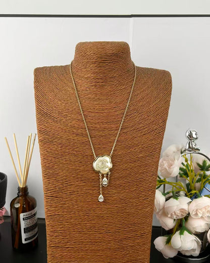 [⭐Miroze]Cloud Pearl Mother-of-Pearl Diamond Chain Pendant Necklace