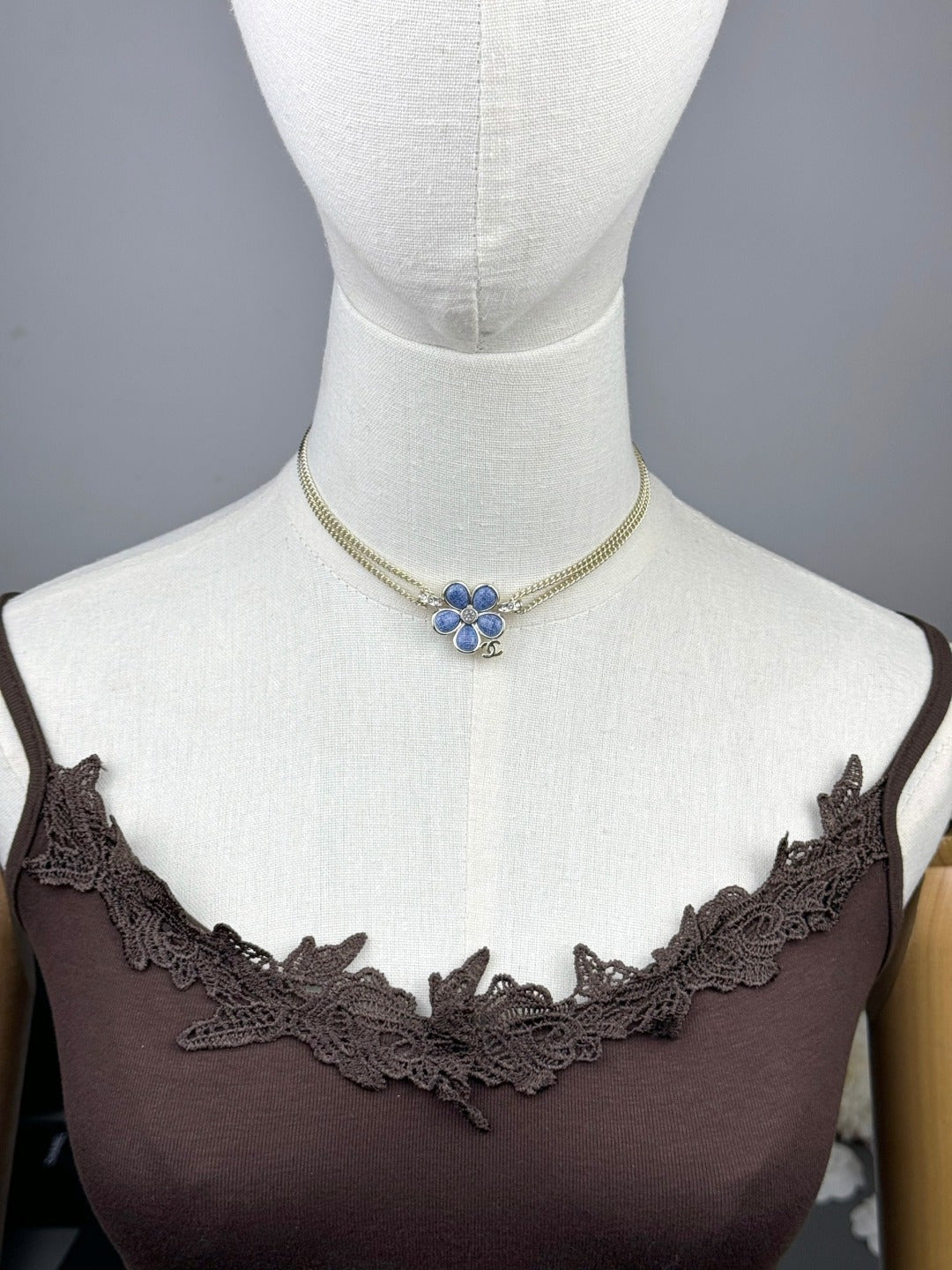 [⭐Miroze]新作 ブルーフローラル二重ネックレス