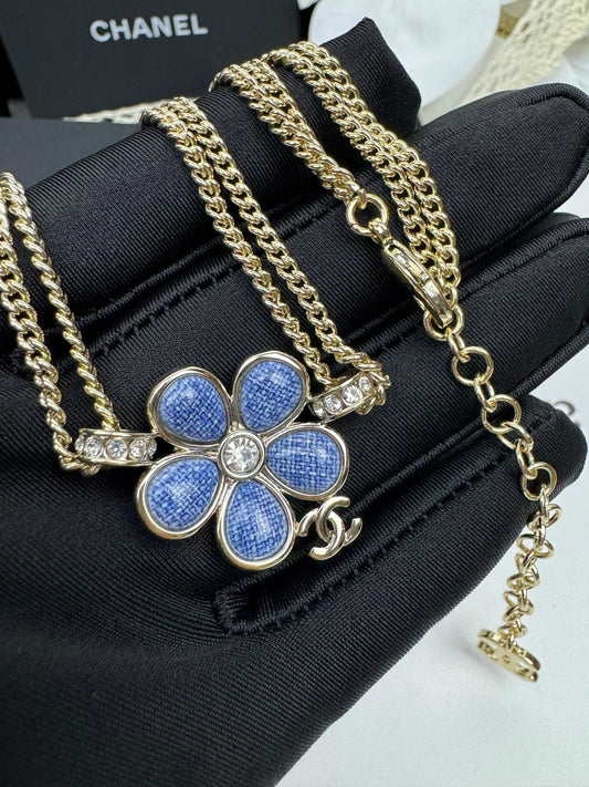 [⭐Miroze]New Blue Floral Double-Layer Necklace