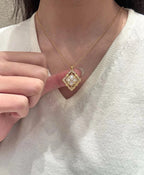 [⭐Miroze] B.C.L ENAMEL ROTATING SINGLE-DIAMOND NECKLACE£¨Various colors£©